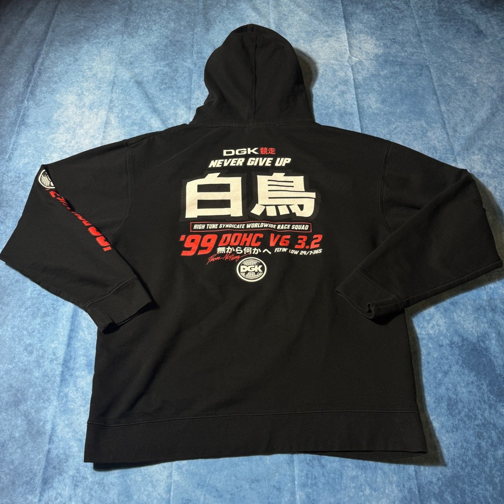 Streetwear DGK '99 DOHC V6 3.2 Japanese Tuner Car Graphic Hoodie L